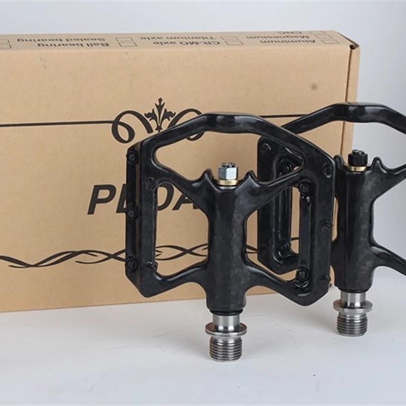 公路山地自行车碳纤维脚踏钛轴折叠自行车三培林超轻脚踏板配件