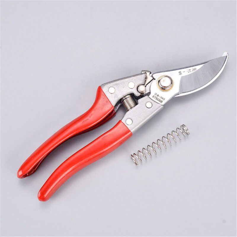 极速果枝剪园林剪进口材质SK5包胶手柄剪子自动开锁花草剪刀 修枝