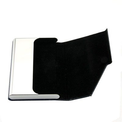 Business Name Card Holder Luxury PU Leather  Stainless Stee