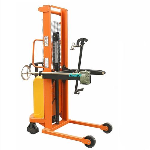 350手动液压油桶车电动升高翻转倒料车倾倒旋转油罐车