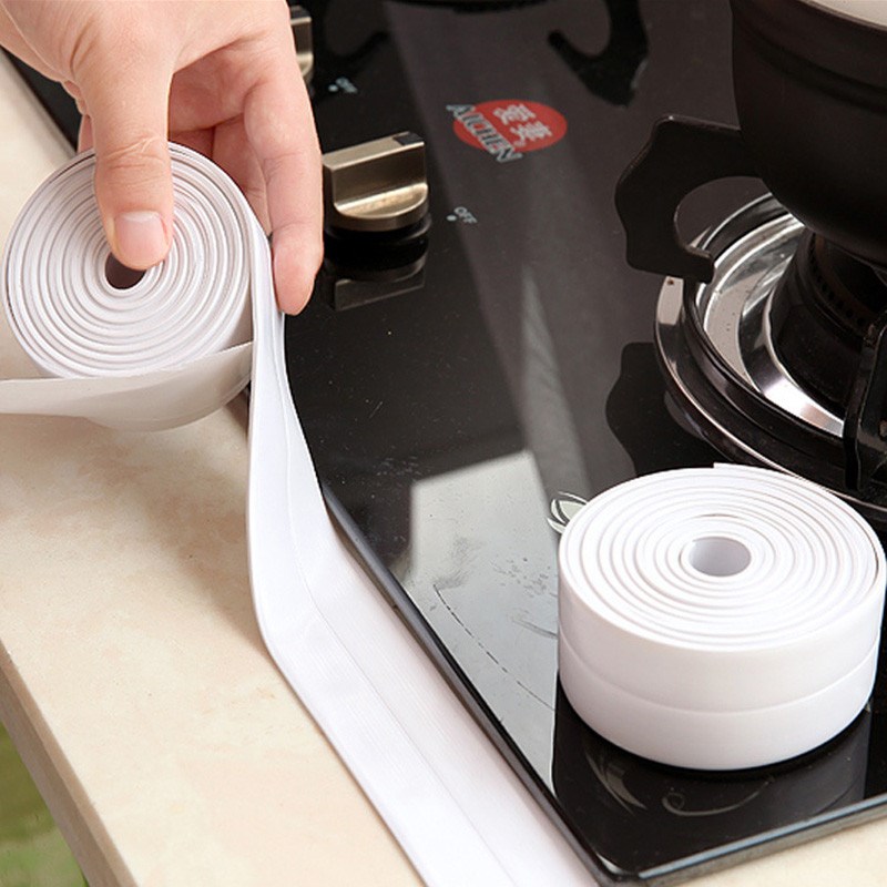 1PC 320X2.2cm Kitchen Bathroom Wall Sealing Tape PVC Waterpr