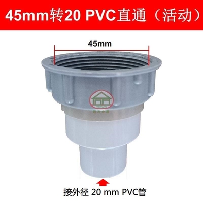 厨房水槽双内牙双外牙下水管配件变径45转56mm排水管75PVC转接头