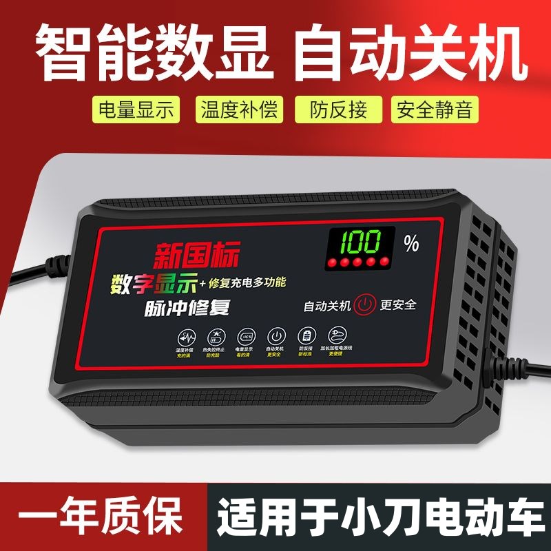 数显断电适用于小刀电动车电瓶充电器48V12AH60V20A72v30原正装品