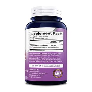 Per Caps 200 Pure Capsules 3000mg Veggie Vegetar Astragalus