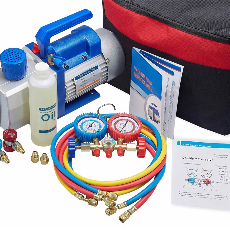 空调制6冷小型泵单级升真空泵10CFM抽气泵/双表阀组脱泡