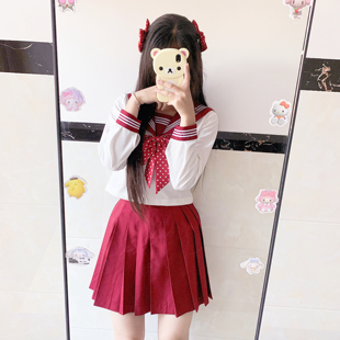 原创正统红三本jk制服水手服校供感甜美套装 云靡 学院风软妹班服