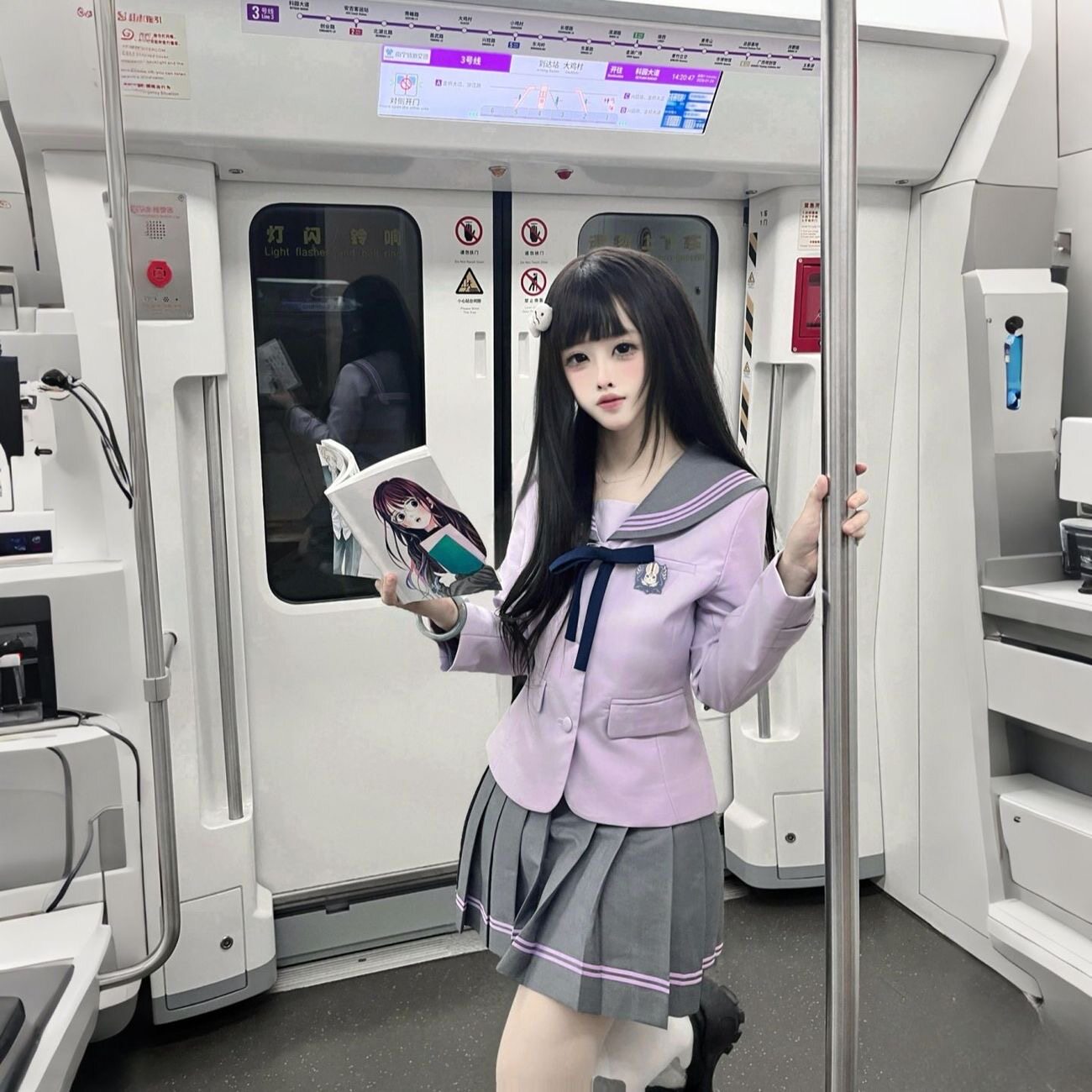 紫氤jk紫色校供感收腰西装套装女图片