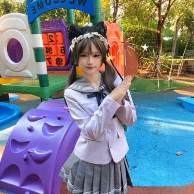 紫氤云靡jk原创正版西服制服秋冬学院风校供水手服紫色西装套装女