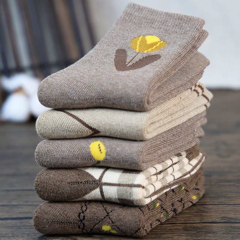 冬天妈妈袜子女款秋冬季中筒女士毛巾袜加绒加厚中老年保暖毛圈袜