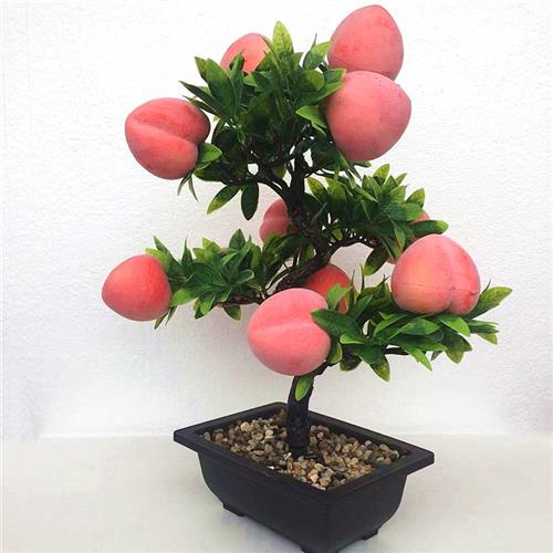 适用仿真桃子树装饰摆件桃子仿真水果模型摆设装饰摇钱树招财塑料