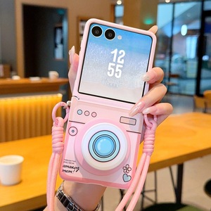 适用三星Galaxy Z Flip7手机壳pocket2创意purax粉色相机mixflip2中轴保护novaflip磁吸荣耀VFlip2支架防摔