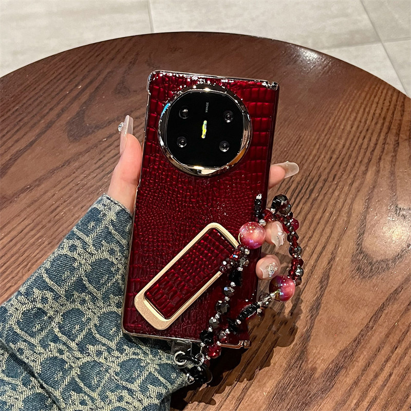 适用华为matex6手机壳mateX5新款真皮酒红蜥蜴纹壳膜一体折叠屏X3高级支架链条典藏版铰链全包防摔保护套,3C数码配件,手机保护套/壳,淘宝优惠券,粉丝福利购,淘宝优惠卷