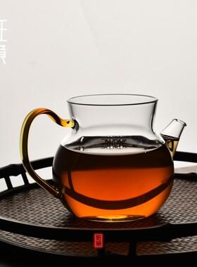 班意 出口公道杯带把耐高温纯手工茶海功夫茶具玻璃日式耐热公杯