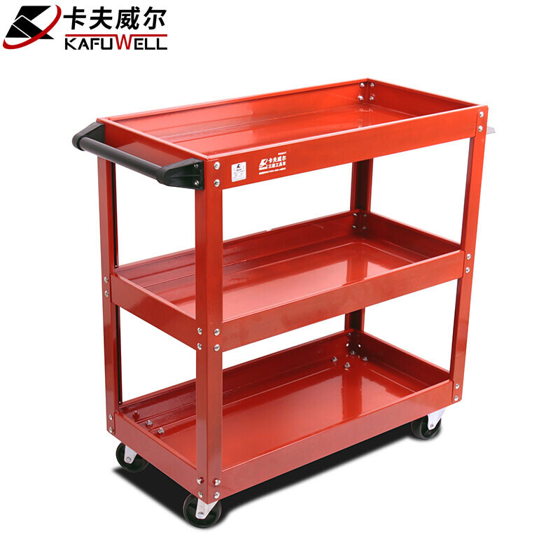 卡夫威尔 汽修工具车三层移动手推车 五金零件收纳工具柜 PK0001T