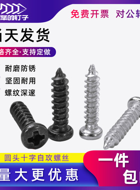 M3M3.5M4镀镍十字槽自攻螺丝电子圆头盘头尖尾螺钉自工锣丝铁黑锌