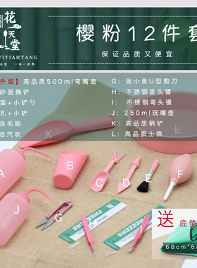 多肉植物种植工具套装家用养花园艺工具小铲子浇水壶镊子气吹筛子