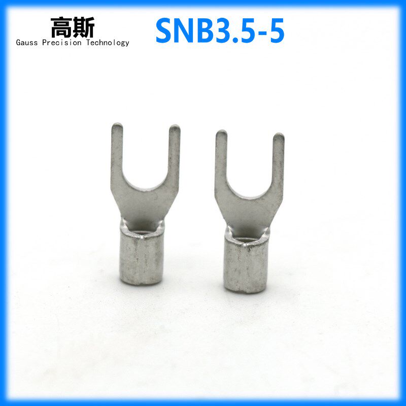 叉型线耳SNB3.5-5紫铜叉形裸端头UT 接线端子冷压铜端子 100个