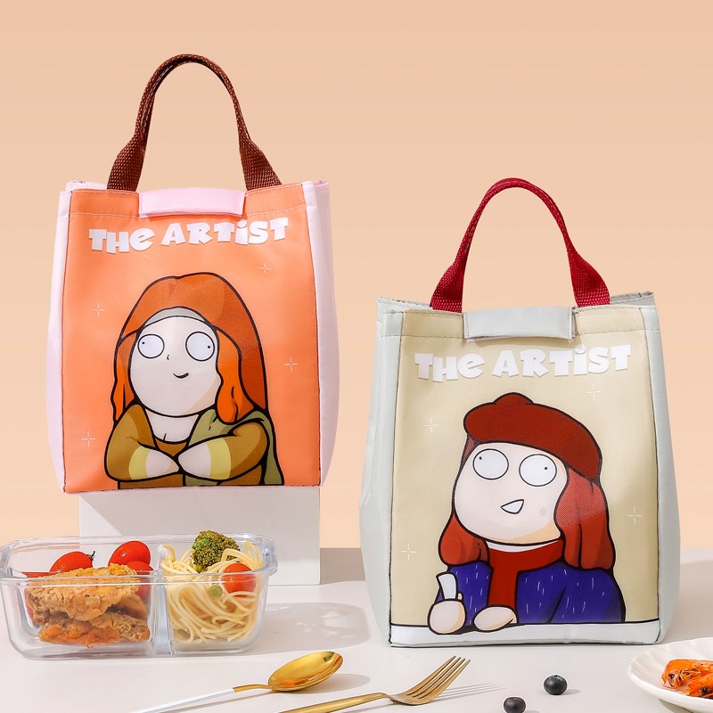 可爱创意带饭手提袋子铝箔保温饭盒袋便当包上班族饭兜学生拎书袋