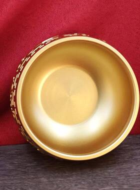 黄铜回纹有求必应聚宝盆摆件存钱罐铜水缸福字缸家居客厅装饰品