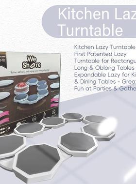 跨境餐桌转盘we share塑料拼接DIY餐桌旋转地盘转盘餐盘配8个底座