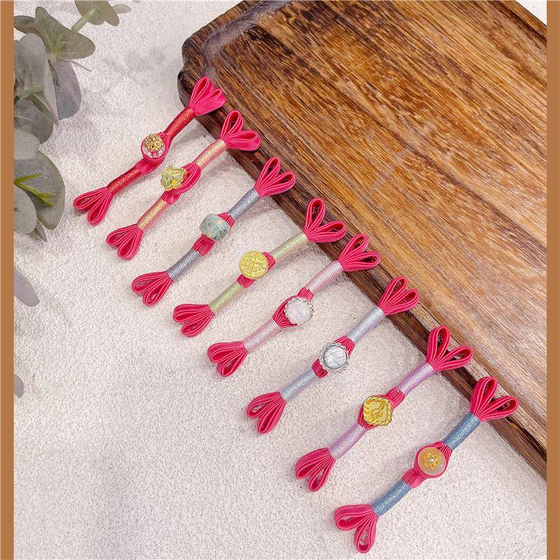 年款玫红盘扣金属扣子点缀高档旗袍汉服裙子国风燕尾钮扣装饰扣