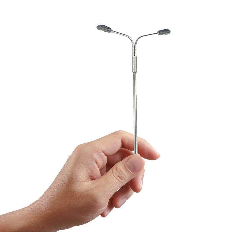 双头不锈钢路灯3V沙盘建筑模型材料DIY科技模型材料B3灯模型