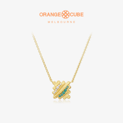 Orange Cube幸运拼图项链轻奢气质高级锁骨链颈链首饰百搭配饰女