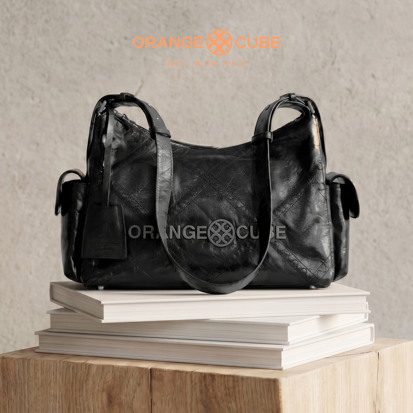 Orange Cube女包电车双袋包hobo包真皮牛皮休闲手提单肩斜挎包女图片