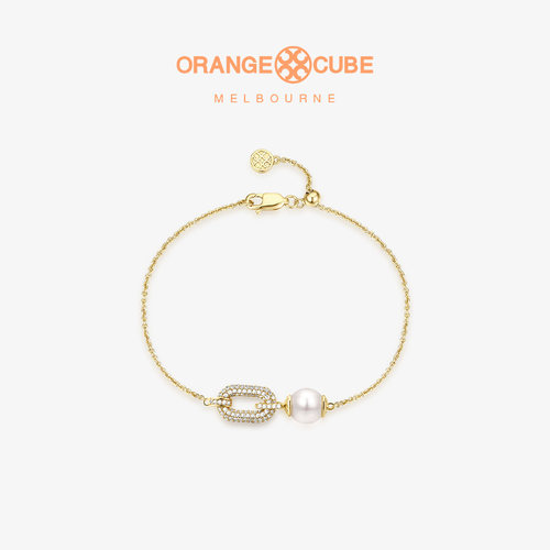 Orange Cube蜜豆珍珠手链原创设计师高级感轻奢女友礼物百搭款