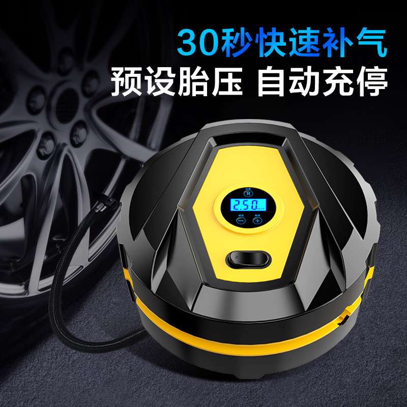 车载充气泵智能数显电动车打气泵迷你汽车充气泵小轿车轮胎充气泵