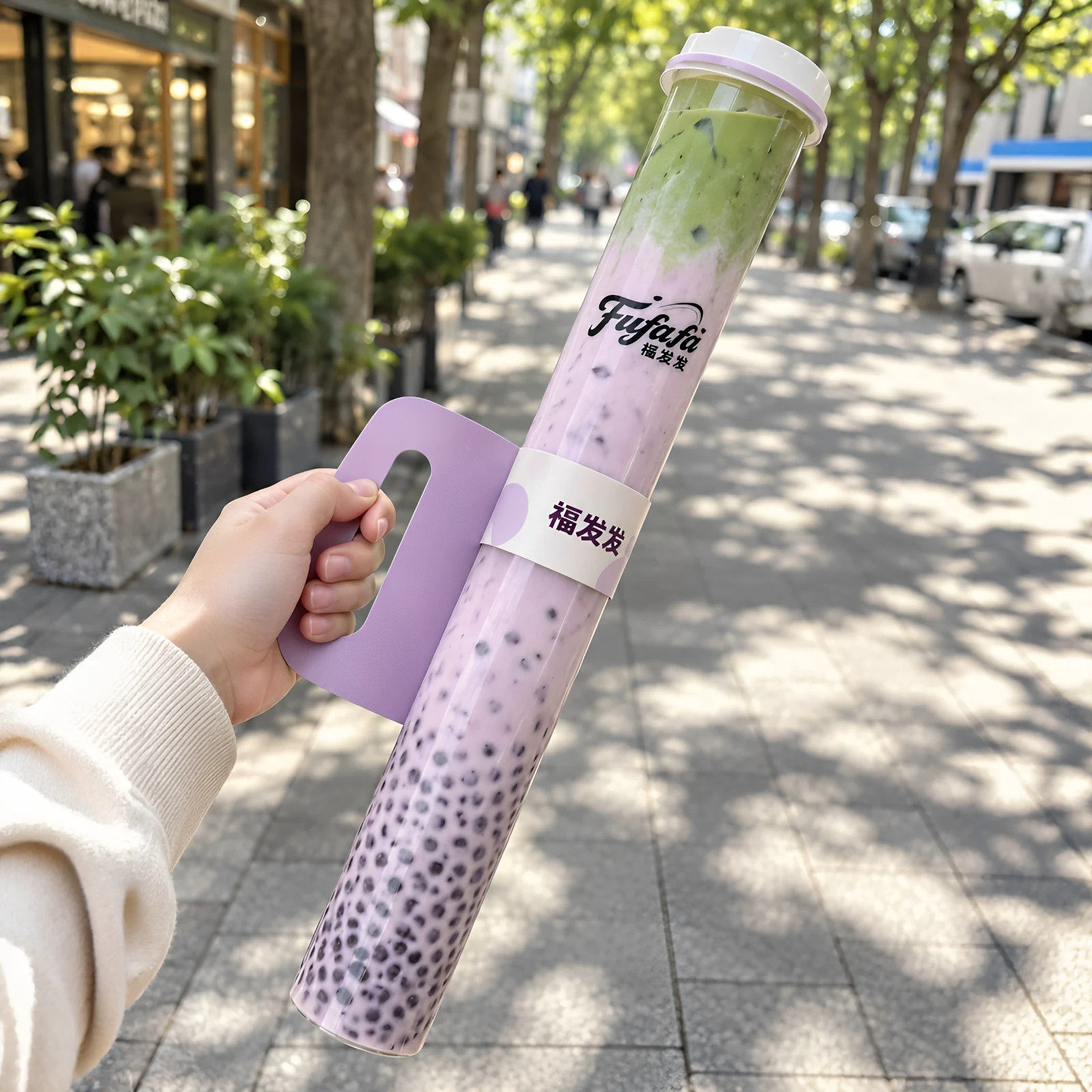 超超超长一次性奶茶杯1L大容量泰式咸奶酪珍珠奶茶桶商店用冷饮杯