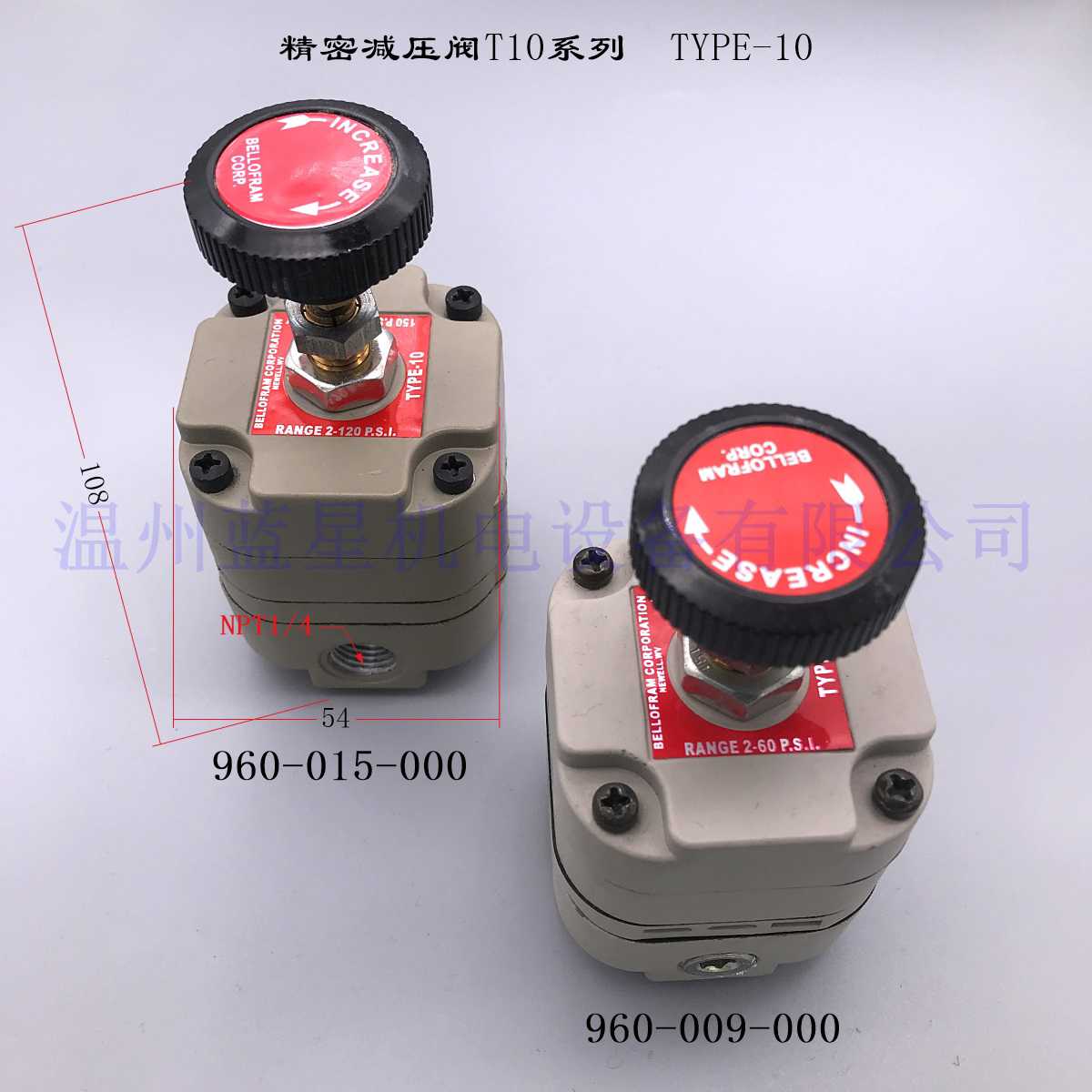 蓝星T10型精密调压阀960-003-000低压精密减压阀TYPE 10 2-25PSI