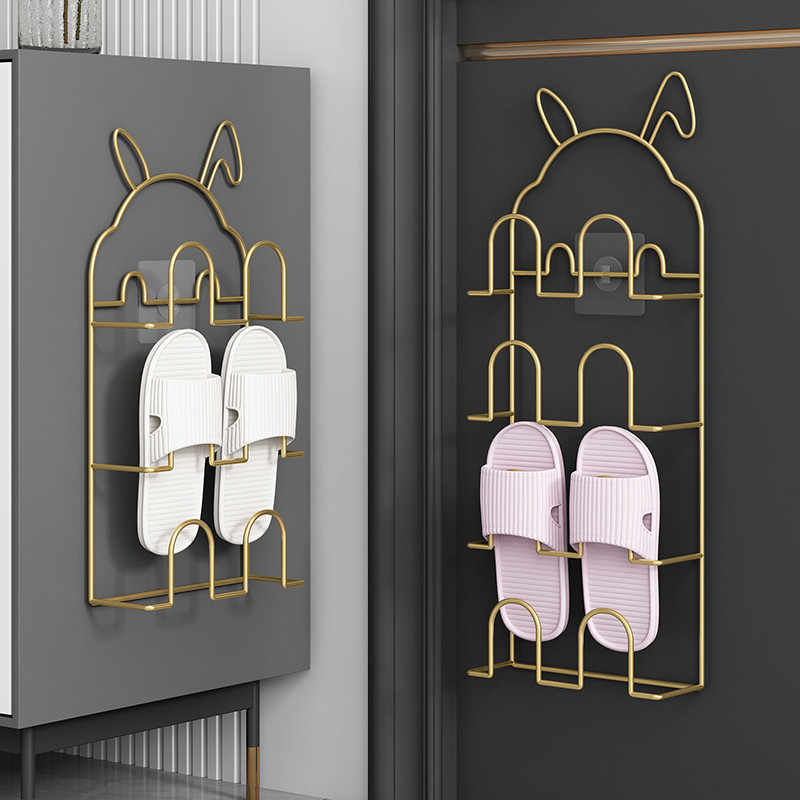 拖鞋架简约墙壁挂式免打孔室内浴室鞋架子宿舍收纳神器卫生间