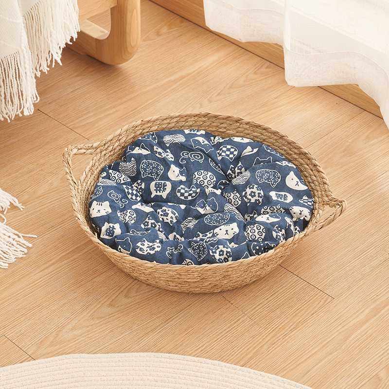 新款直销藤编猫窝四季通用冬季保暖蒲草垫子狗窝猫抓板宠物床猫咪,宠物/宠物食品及用品,猫窝/屋/帐篷/沙发,淘宝优惠券,粉丝福利购,淘宝优惠卷