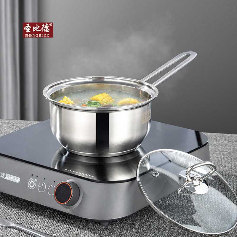 新款直销婴儿辅食不锈钢奶锅 加厚单柄小奶锅煮面宝宝辅食锅 不沾