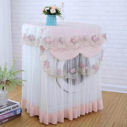 新款直销新款欧式蕾丝通用版开机不取防晒布艺侧开门滚筒洗衣机防