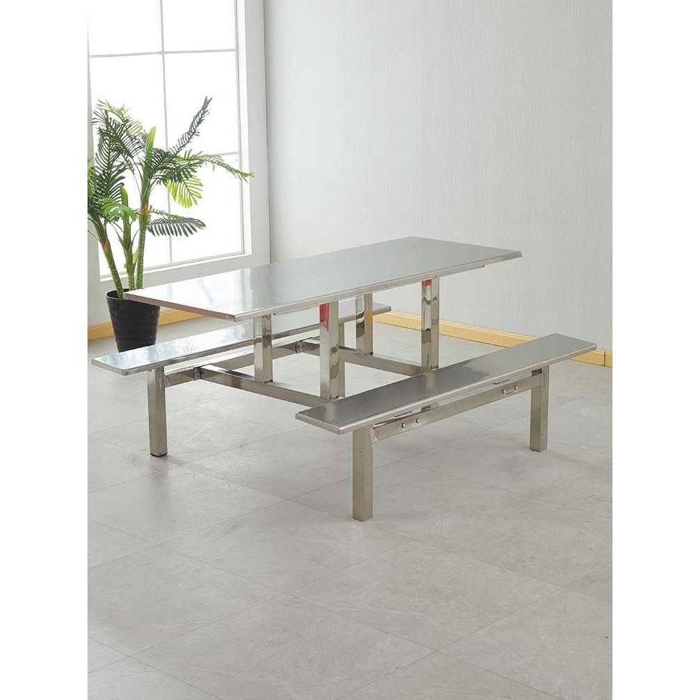 新款直销组合4人6人8人公司员工地连体快餐桌批学生学校不锈钢食,住宅家具,不锈钢/PVC餐桌,淘宝优惠券,粉丝福利购,淘宝优惠卷