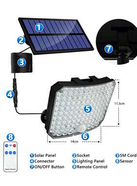 新款直销分体壁灯118led户外安防车库人体感应防水庭院灯光控墙壁
