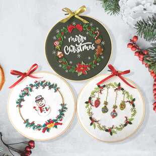 新款直销Christmas embroidery十字绣刺绣diy材料包套件跨境圣诞