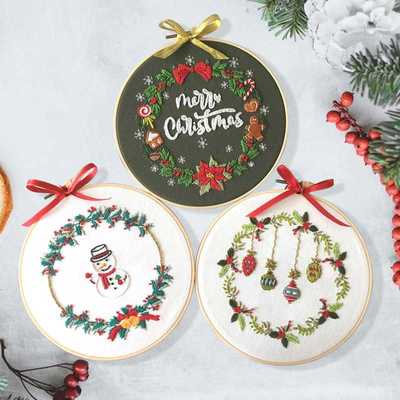 新款直销Christmas embroidery十字绣刺绣diy材料包套件跨境圣诞