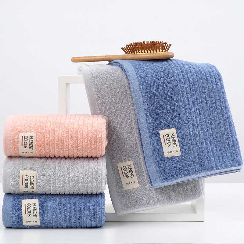 新款直销棉毛巾 横条布标毛巾成人家用洗脸面巾加厚吸水公司礼品