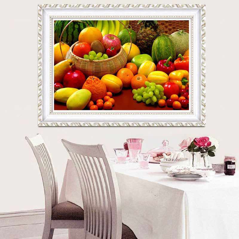 新款直销2018新钻石画餐厅美味水果粘钻沾钻十字绣全贴饭厅客厅小,居家布艺,十字绣套件,淘宝优惠券,粉丝福利购,淘宝优惠卷