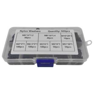 新款直销500pcs 黑色尼龙垫片M2-M10塑料垫片 华司垫圈 平垫圈8