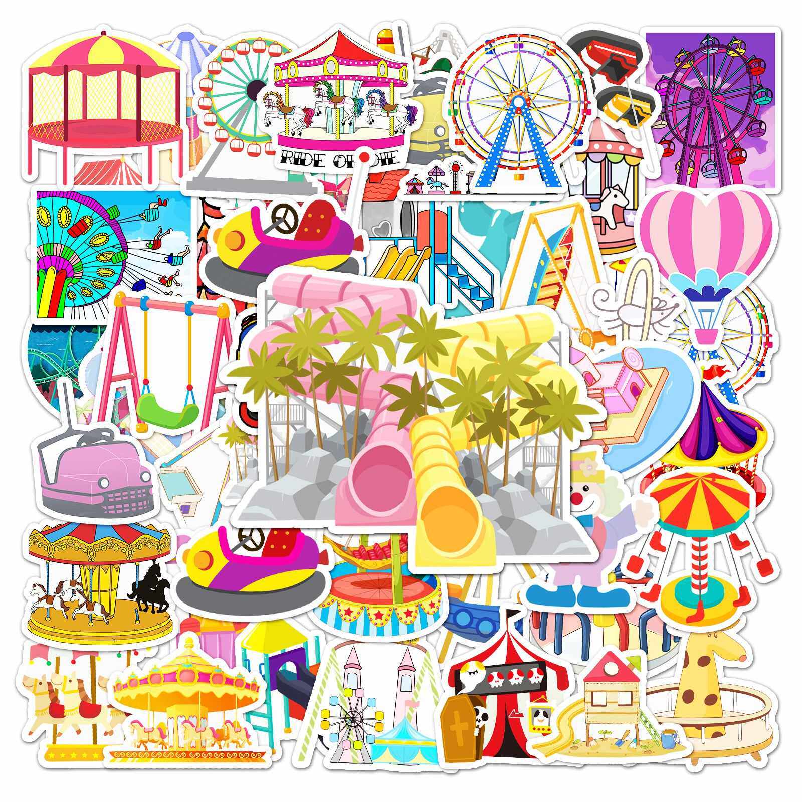 新款直销50张游乐场创意卡通贴纸滑板车笔记本电脑汽车摩托车装饰