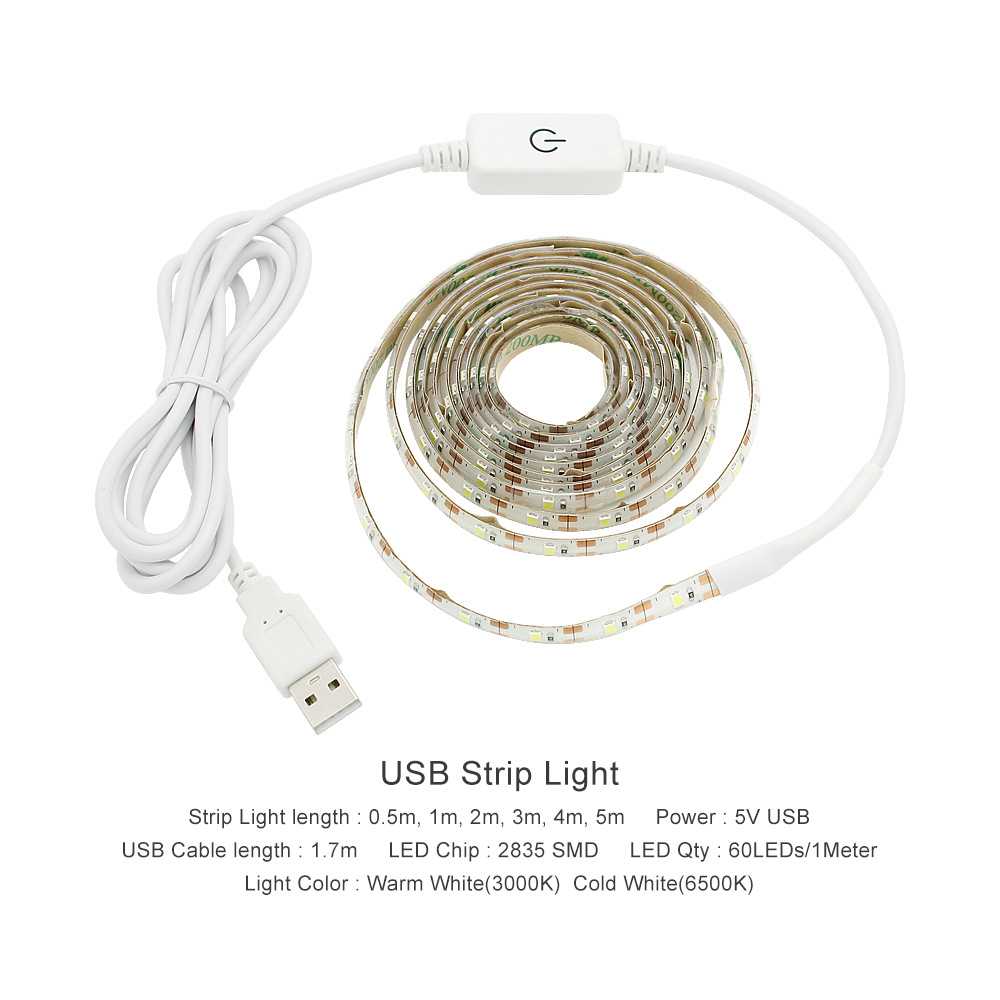 新款直销新品化妆镜灯带LED2835触摸调光梳妆台灯条USB插头带开关