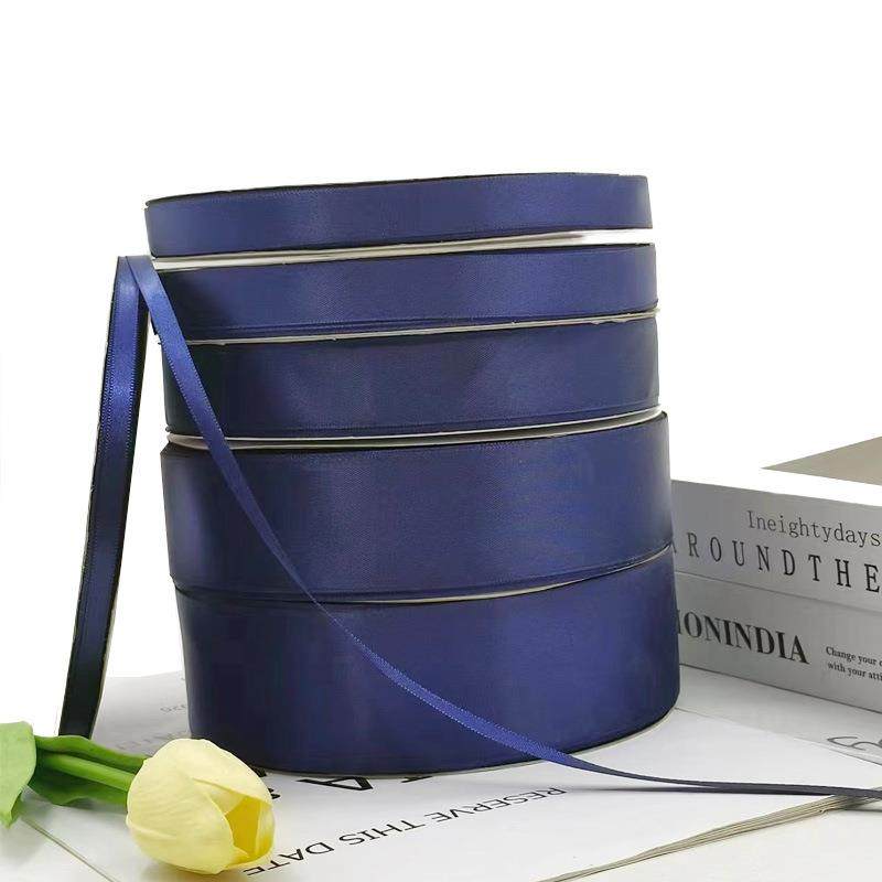 新款直销0.6CM-5CM深蓝色涤纶带藏青色婚庆丝带礼品包装烘焙丝带