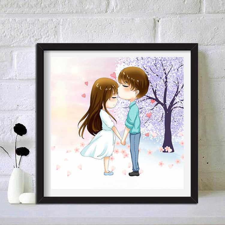 新款直销小幅情侣钻石画满钻石绣结婚浪漫卧室贴钻十字绣2019新款,居家布艺,钻石绣,淘宝优惠券,粉丝福利购,淘宝优惠卷