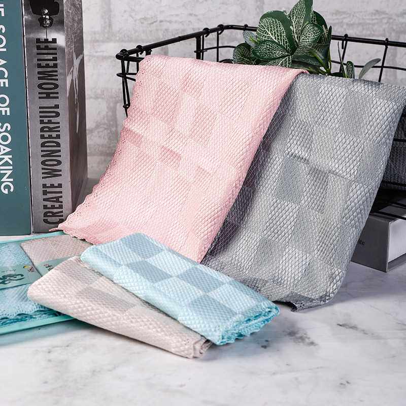 新款直销鱼鳞布抹布4片厨房清洁擦玻璃无痕吸水百洁布懒人洗碗巾