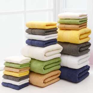 新款直销进出口外贸浴巾毛巾方巾三件套素色棉加厚礼品套巾七色全