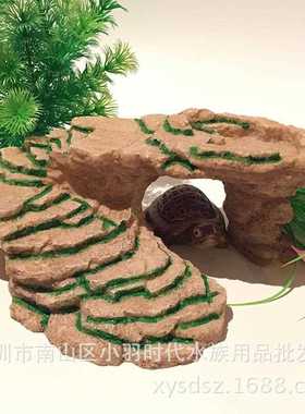 新款直销乌龟晒台 爬台 龟台 水龟晒台树脂造景龟缸装饰鱼缸造景